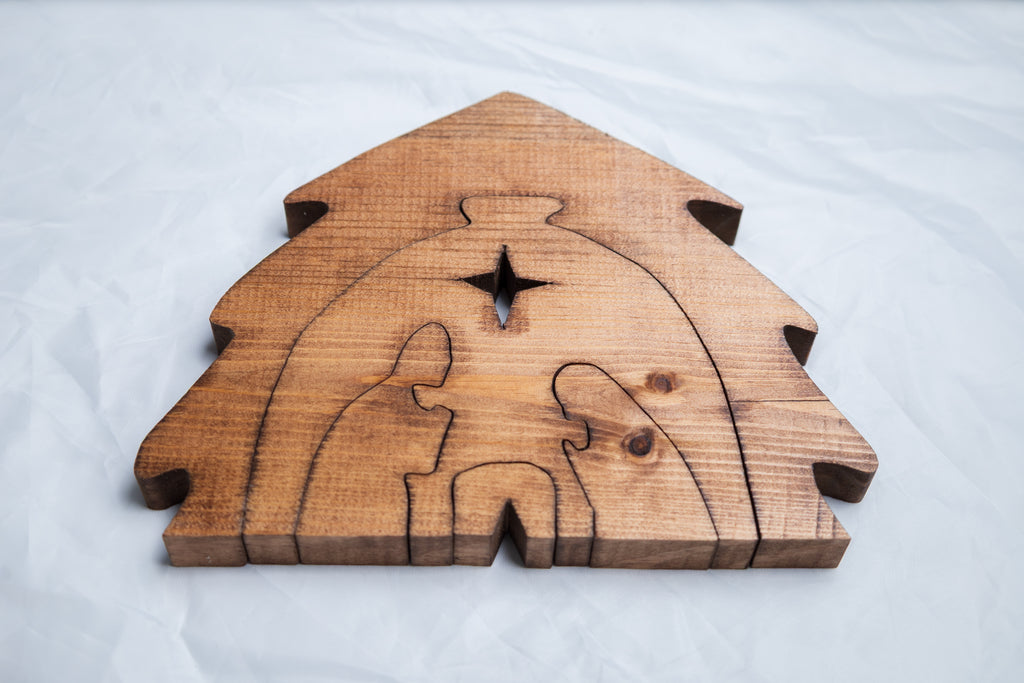 Large Wood Nativity