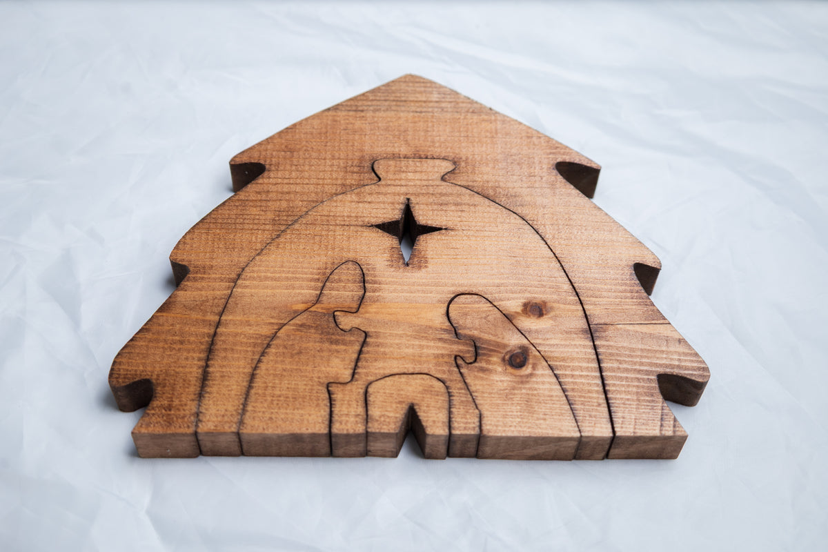 Large Wood Nativity
