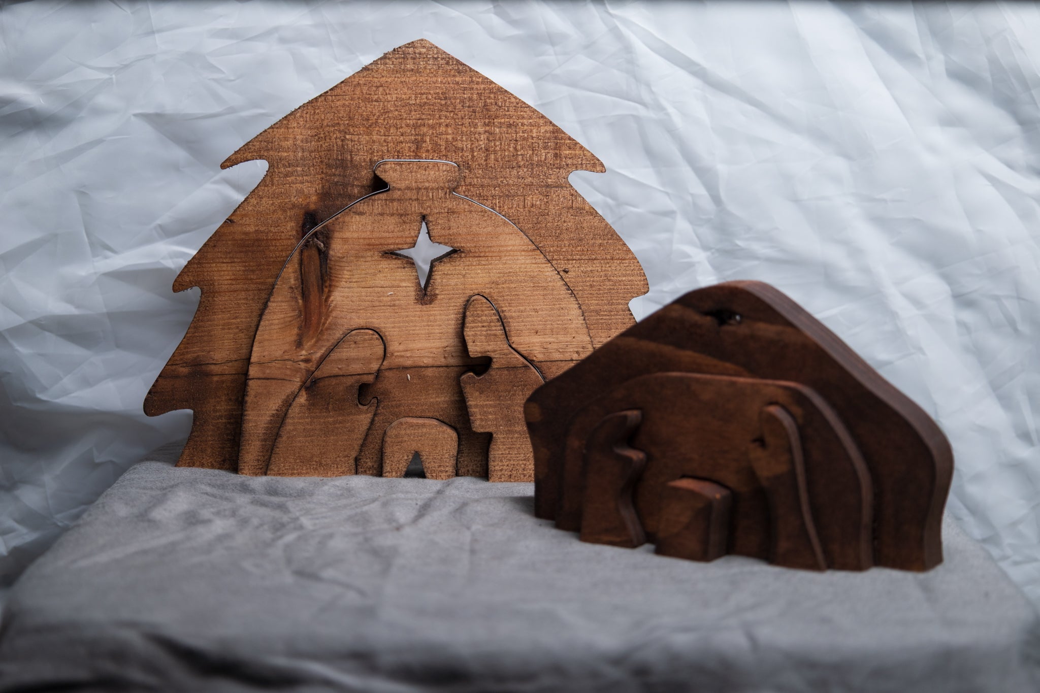 Large Wood Nativity