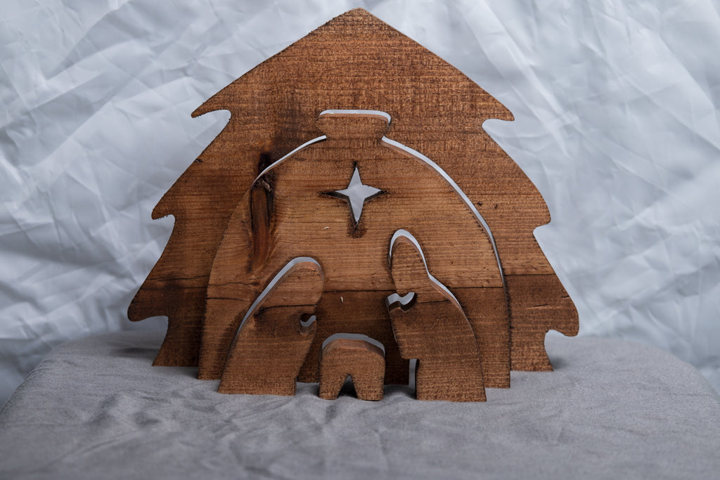 Large Wood Nativity