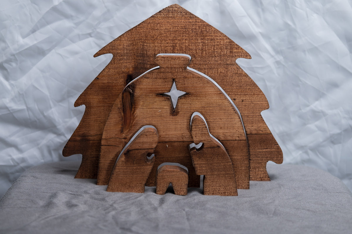 Large Wood Nativity